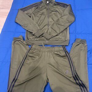 Adidas Tracksuit Set - Size Medium - Olive Green/Army Green